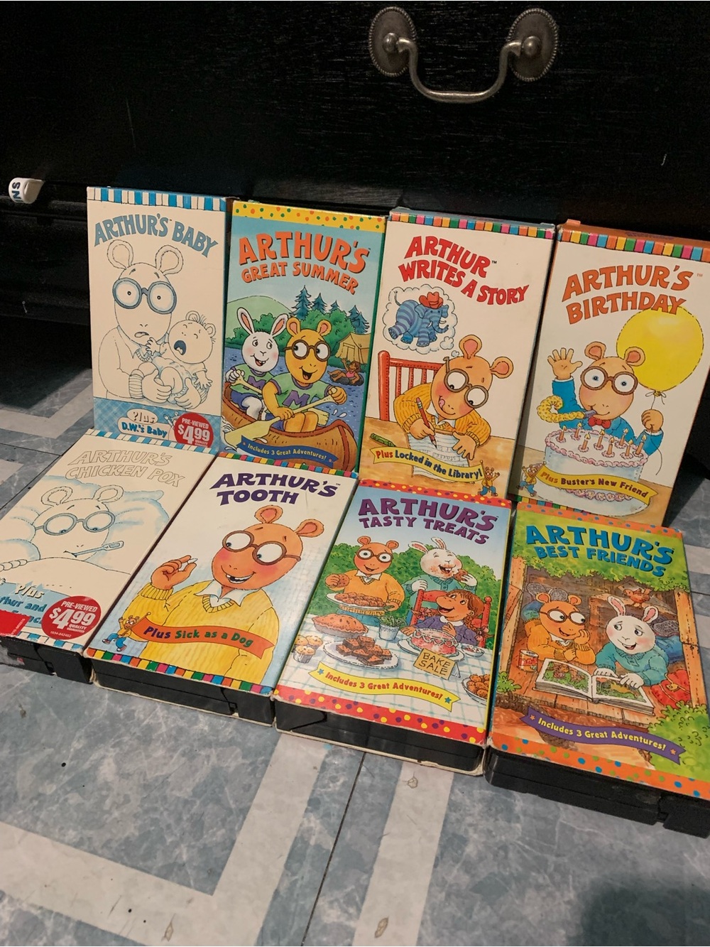 VTG Arthur VHS Lot 8 Tapes PBS Show Kids Animated Family Marc Brown Bundle